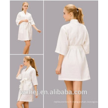 Vente en vrac blanc blanchi 50% coton 50% polyester robe de spa gaufre